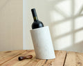 Edele White Marble Wine Bottle Holder-0