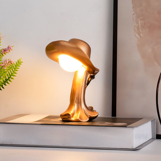 NNEDSZ Gold Creative Cowboy Hat USB Table Lamp for Home and Office Decor-0